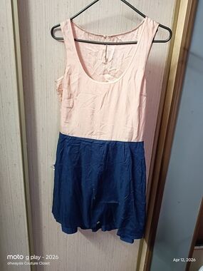 ASOS Navy Blue Dress with Pale Pink Tag Detail